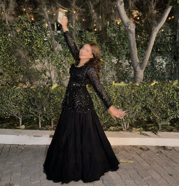 Reception Wear Designer Blazer Style Heavy Work Black Color Top With Lehenga | Indo Western Dress For Women