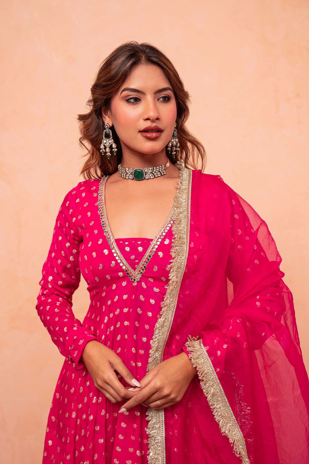 Wedding Wear Rani Pink Designer Sharara Suit Set with Dupatta for Women