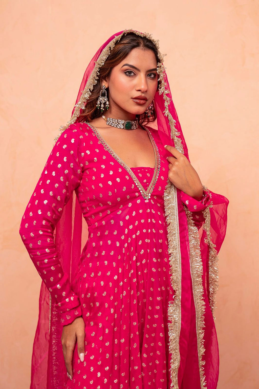 Wedding Wear Rani Pink Designer Sharara Suit Set with Dupatta for Women
