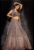 Embellished Beige Sequence Work Lehenga Choli