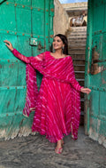 Maharani Leheriya Pure Georgette printed Anarkali suit For Women