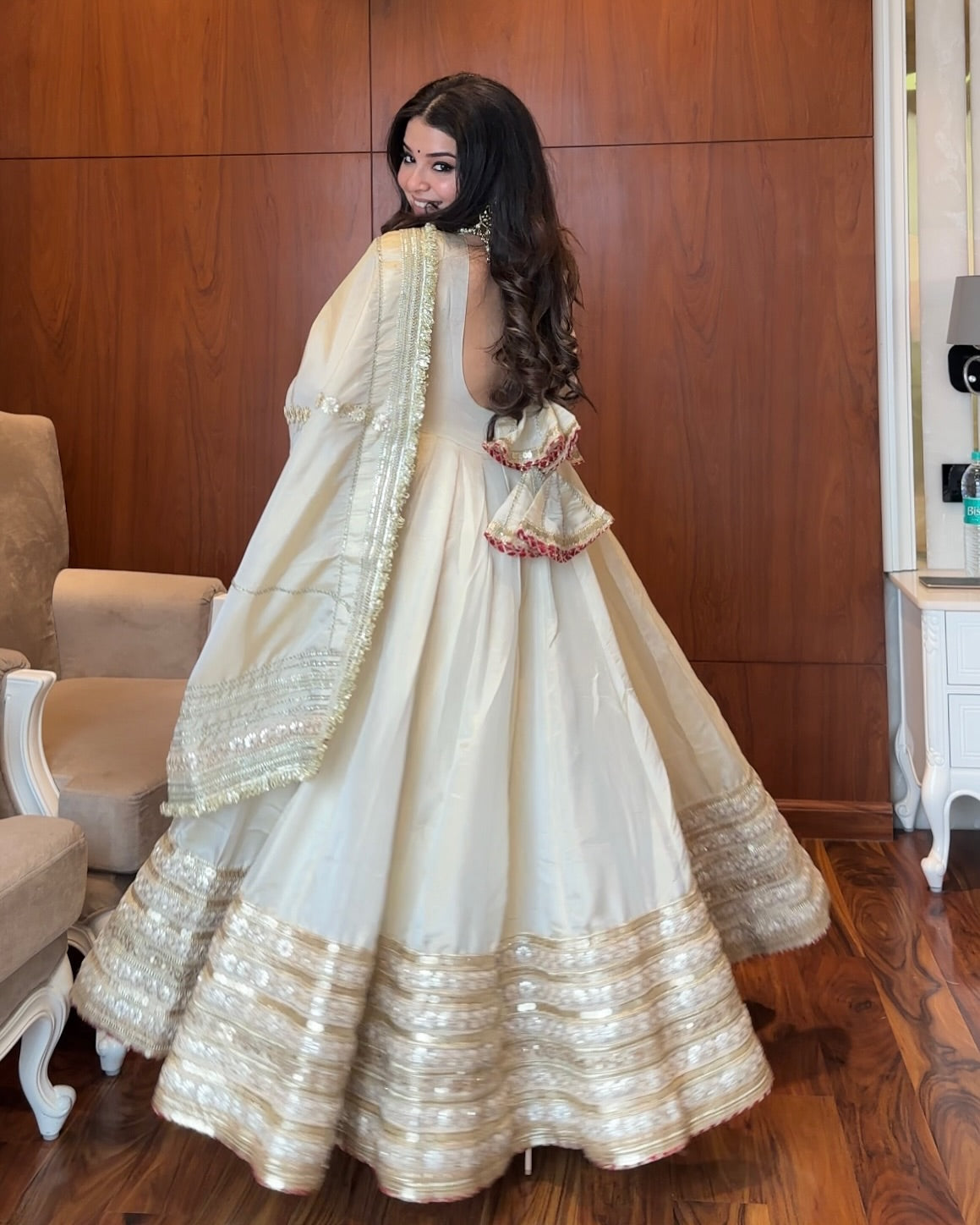 Neha's Off White Colour Trending Anarkali Suit Set
