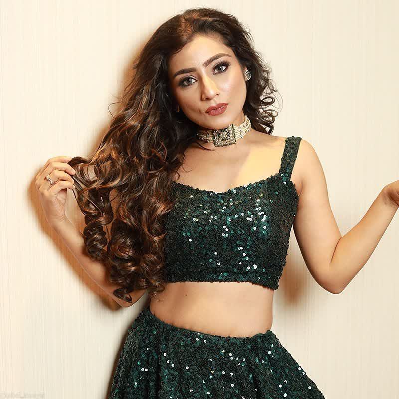 Innovative Dark Green Color Sequence Work Lehenga Choli