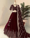 Engagement Wear Maroon Color Beautiful Lehenga Choli