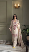 Georgette Farshi Suit Set Embroidered Party Wear